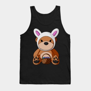 Easter Bunny Hat Teddy Bear Tank Top